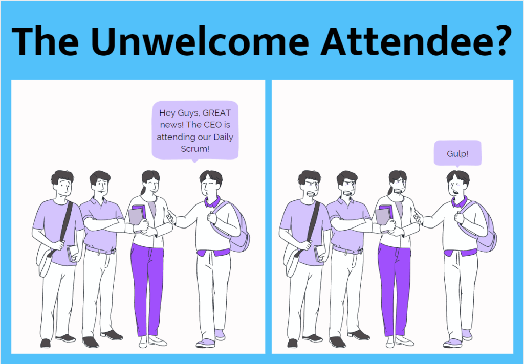 A cartoon title The Unwelcome Attendee